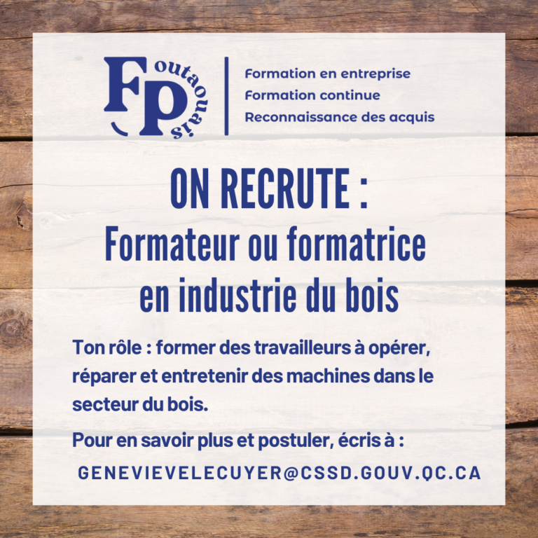 formateur en industrie du bois