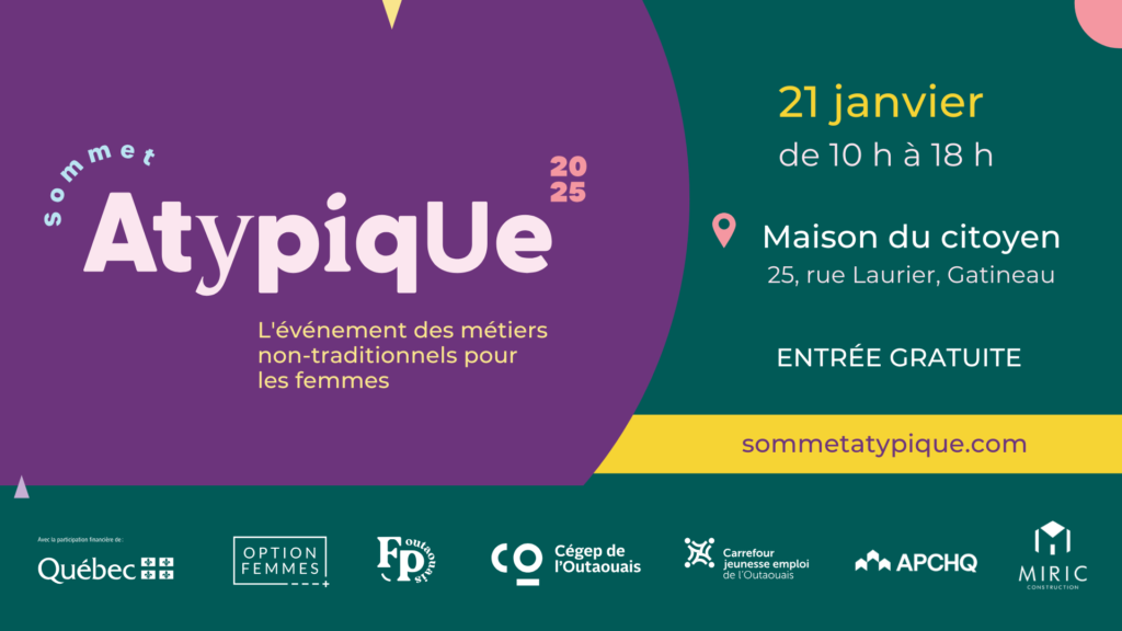 Visuel sommet atypique 2025 21 janvier de 10 à 18 h Maison du citoyen, 25 Rue Laurier à Gatineau Entrée gratuite